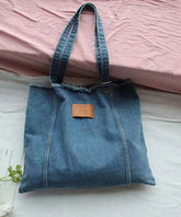 High-Capacity Torn Edge Denim Shoulder Bag SX1018